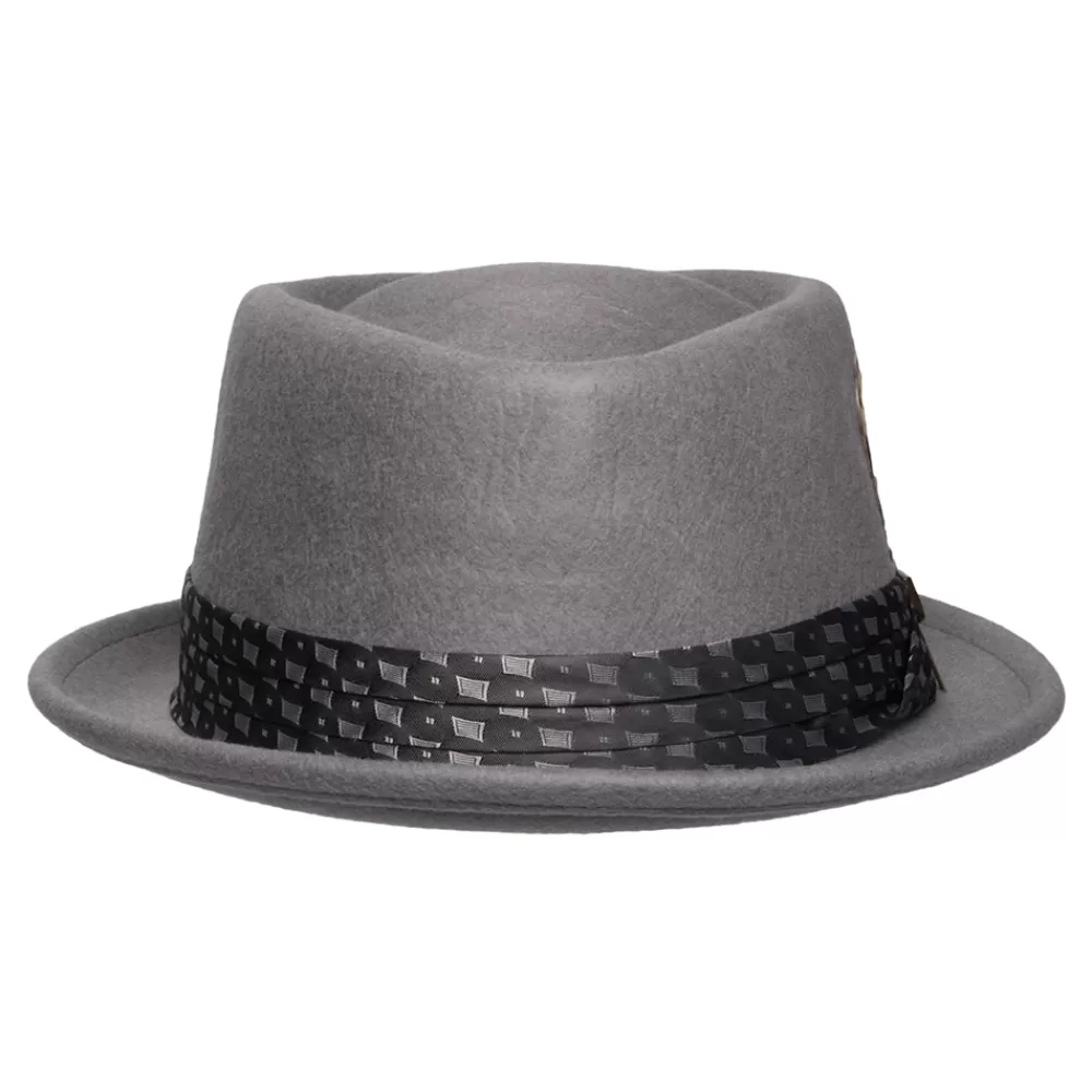 Chapeaux Pork Pie | Chapeaux Homme^Brixton Chapeau Pork Pie en Laine Feutrée Stout gris clair