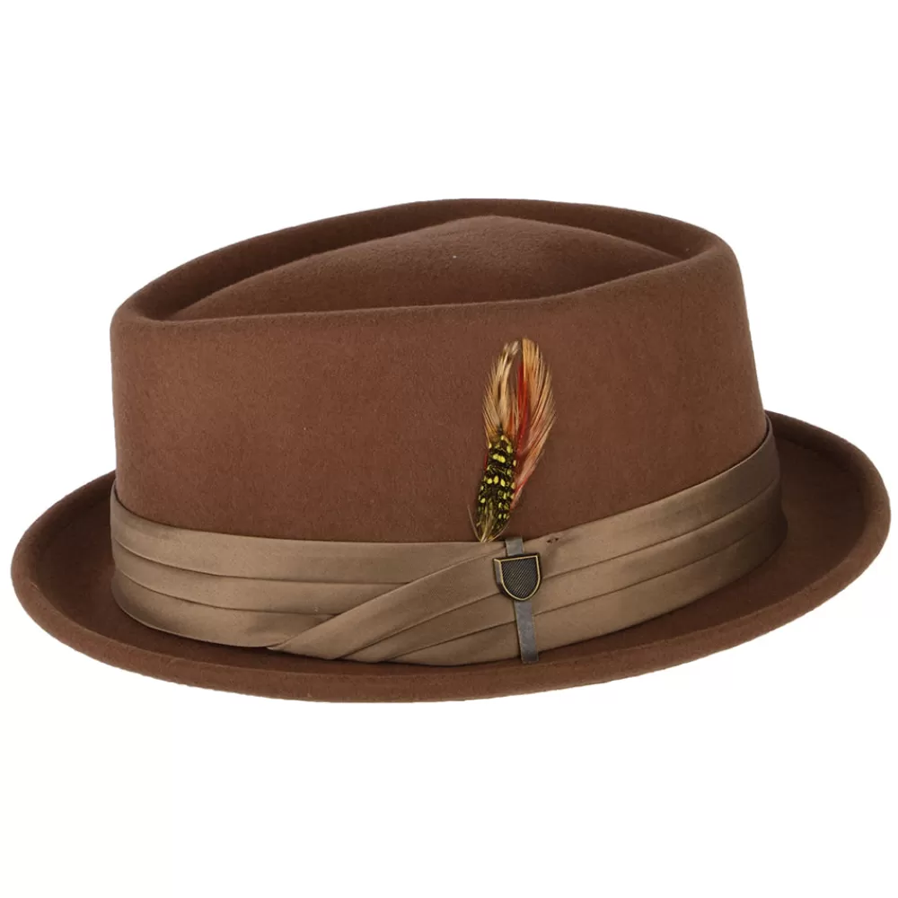 Grandes Tailles | Chapeaux Pork Pie^Brixton Chapeau Pork Pie en Laine Feutrée Stout marron-bronze