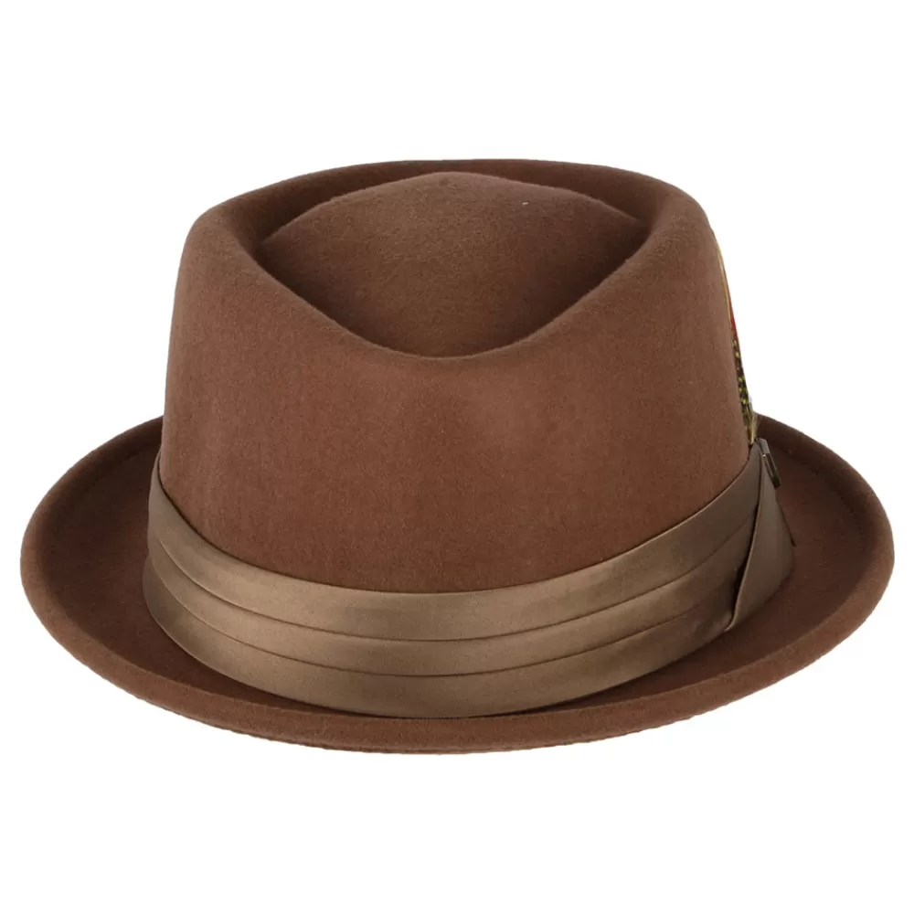 Grandes Tailles | Chapeaux Pork Pie^Brixton Chapeau Pork Pie en Laine Feutrée Stout marron-bronze