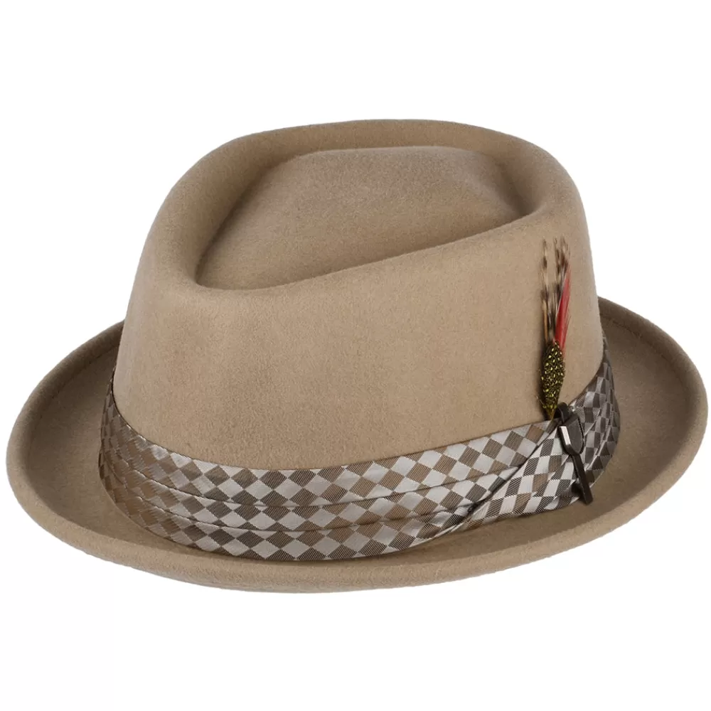 Grandes Tailles | Chapeaux Pork Pie^Brixton Chapeau Pork Pie Stout en Laine Feutrée sable