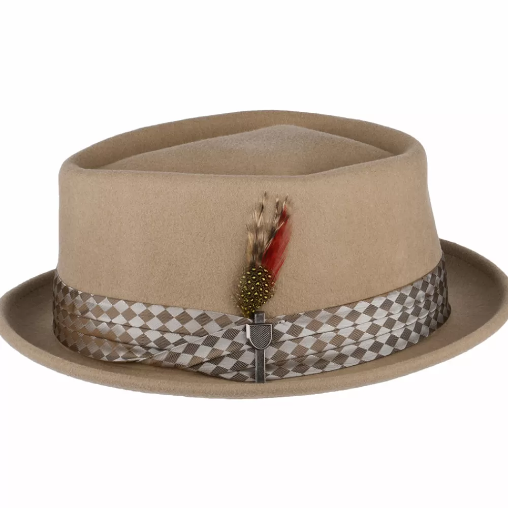Grandes Tailles | Chapeaux Pork Pie^Brixton Chapeau Pork Pie Stout en Laine Feutrée sable