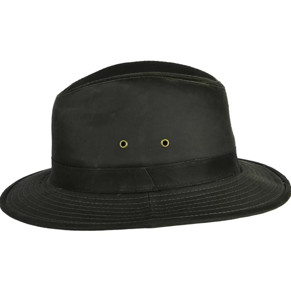 Chapeaux Trilby | Chapeaux Fedora^Dorfman Pacific Chapeau Safari en Coton à Effet Usé loden