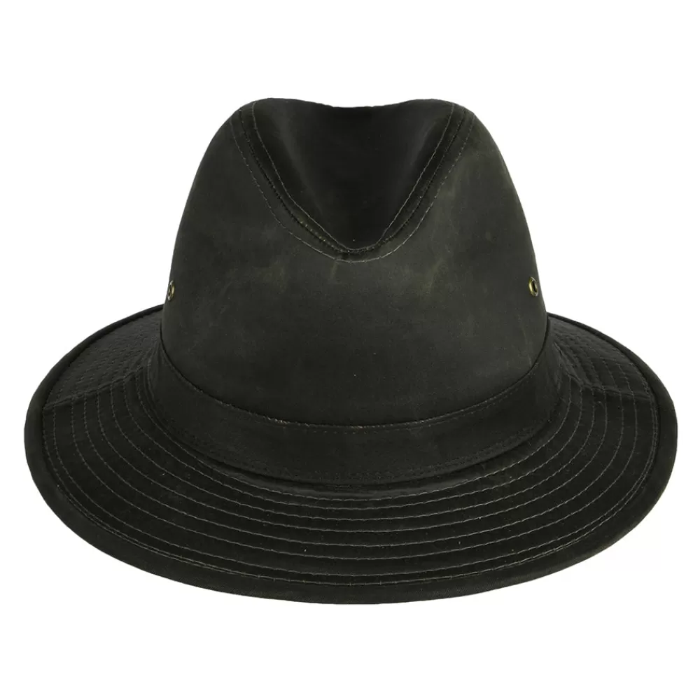 Chapeaux Trilby | Chapeaux Fedora^Dorfman Pacific Chapeau Safari en Coton à Effet Usé loden