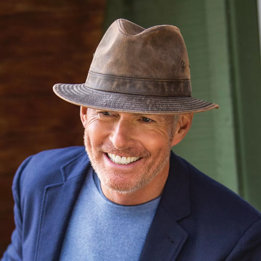 Chapeaux Trilby | Chapeaux Fedora^Dorfman Pacific Chapeau Safari en Coton à Effet Usé loden