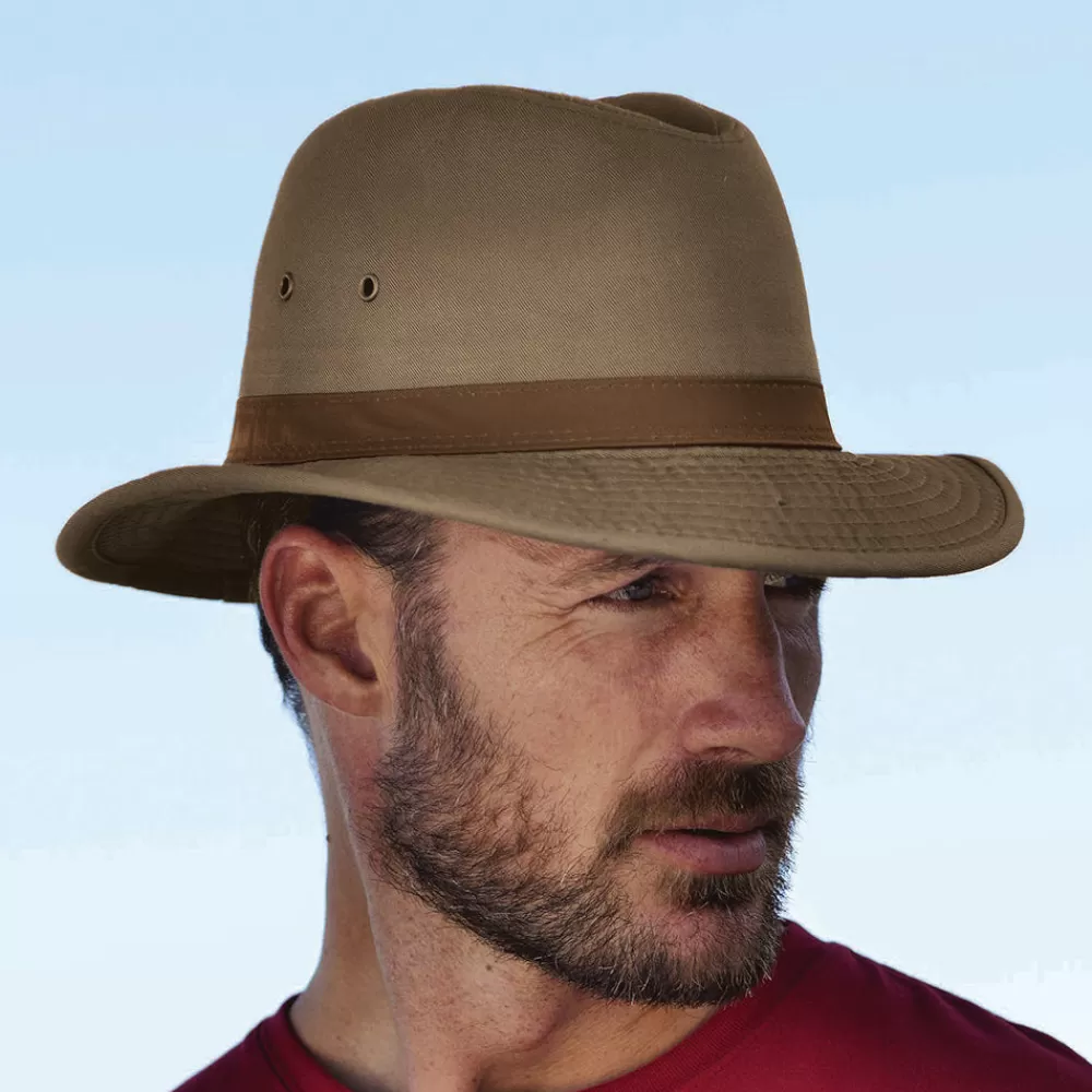 Chapeaux Trilby | Chapeaux Fedora^Dorfman Pacific Chapeau Safari en Coton Hydrofuge écorce