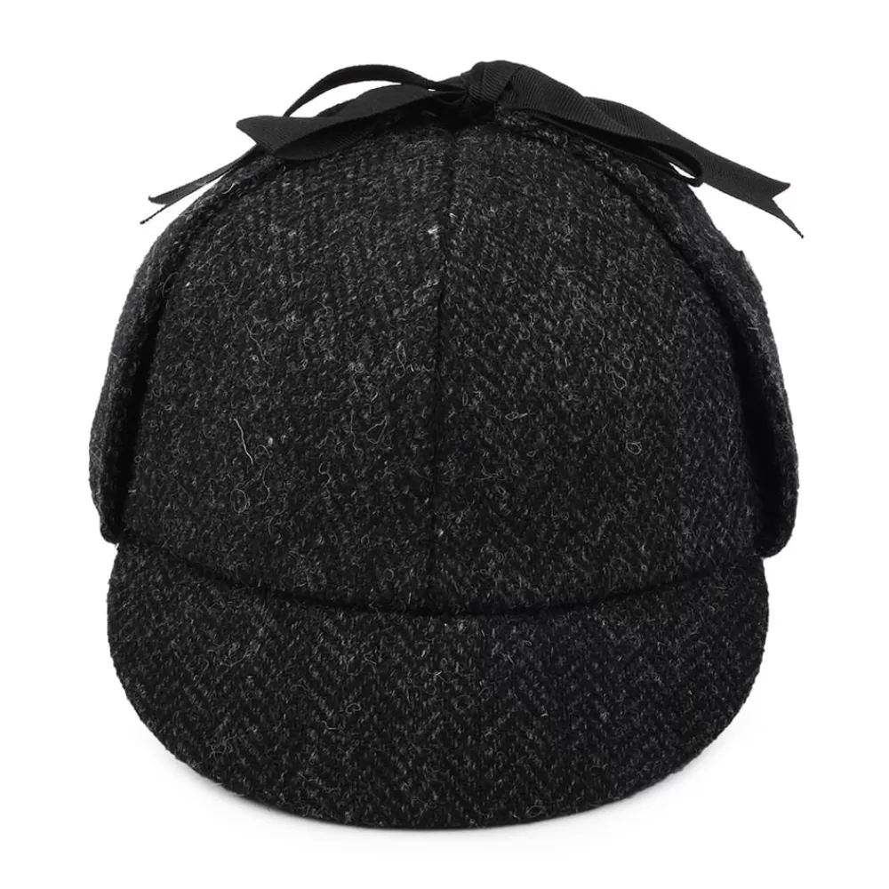 Grandes Tailles | Chapeaux Hiver^Jaxon & James Chapeau Sherlock Holmes en Harris Tweed noir-anthracite JAXON & JAMES