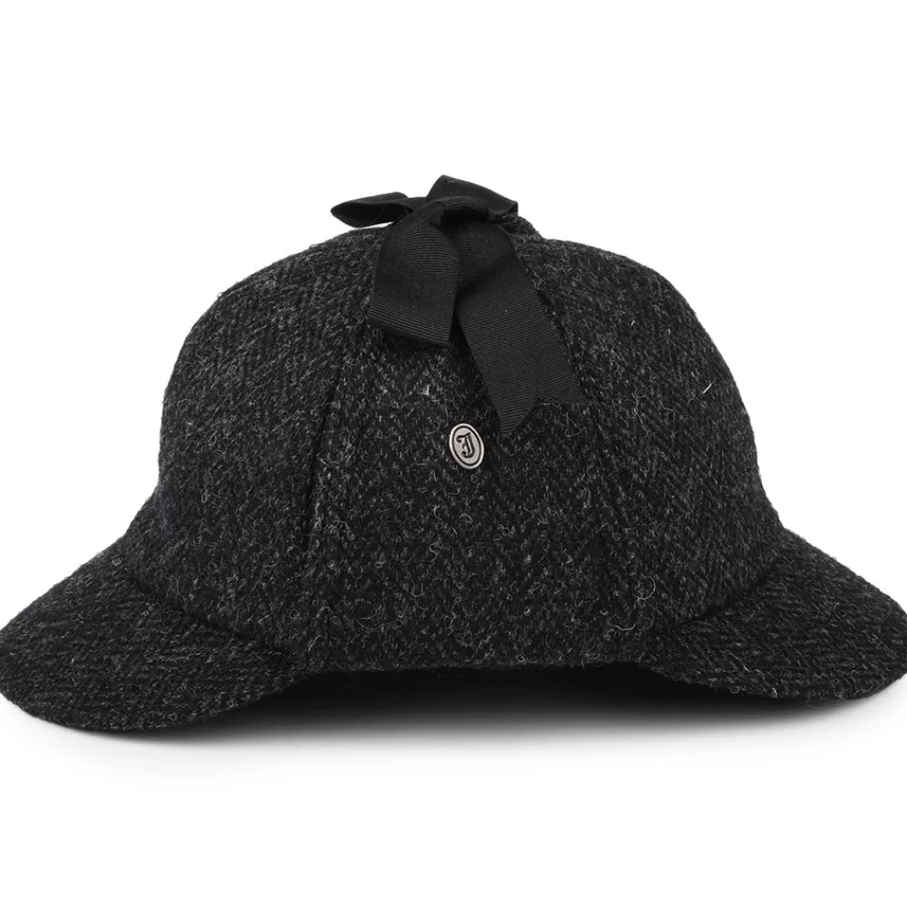 Grandes Tailles | Chapeaux Hiver^Jaxon & James Chapeau Sherlock Holmes en Harris Tweed noir-anthracite JAXON & JAMES