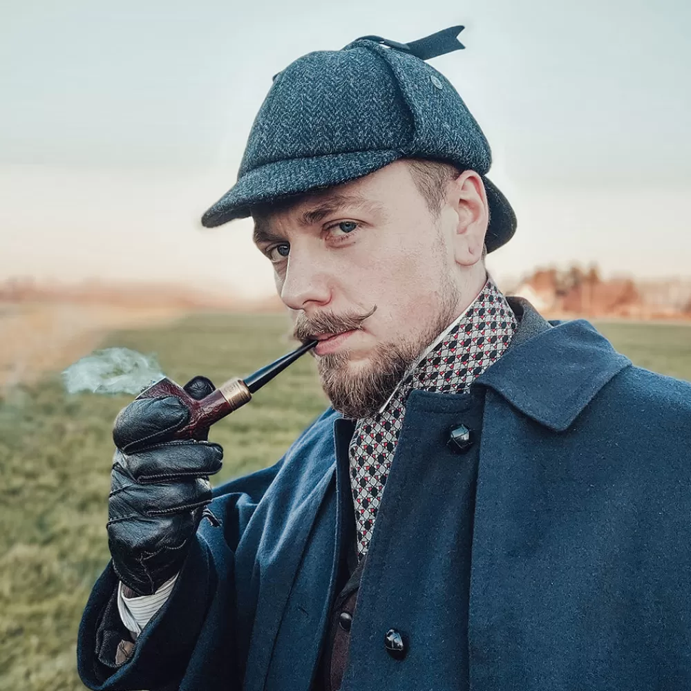 Grandes Tailles | Chapeaux Hiver^Jaxon & James Chapeau Sherlock Holmes en Harris Tweed noir-anthracite JAXON & JAMES