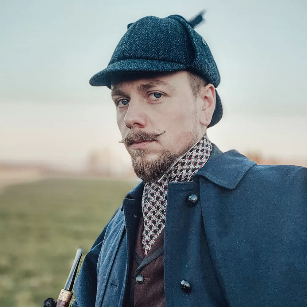 Grandes Tailles | Chapeaux Hiver^Jaxon & James Chapeau Sherlock Holmes en Harris Tweed noir-anthracite JAXON & JAMES
