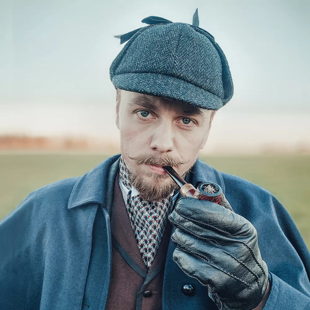 Grandes Tailles | Chapeaux Hiver^Jaxon & James Chapeau Sherlock Holmes en Harris Tweed noir-anthracite JAXON & JAMES