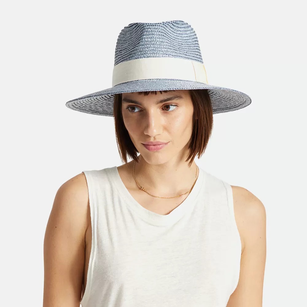 Chapeaux Été | Chapeaux De Paille^Brixton Chapeau Été à Bord Court en Paille Joanna bleu glacé
