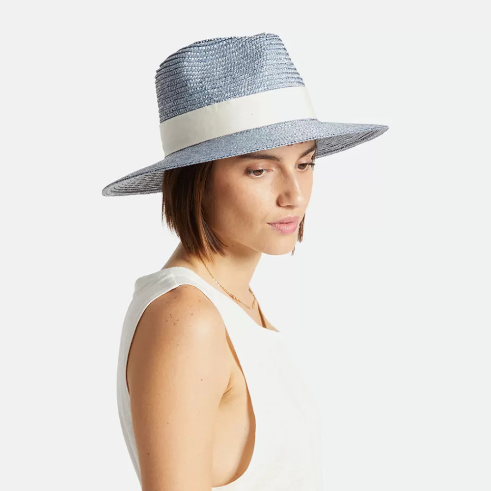 Chapeaux Été | Chapeaux De Paille^Brixton Chapeau Été à Bord Court en Paille Joanna bleu glacé