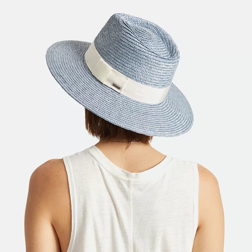 Chapeaux Été | Chapeaux De Paille^Brixton Chapeau Été à Bord Court en Paille Joanna bleu glacé