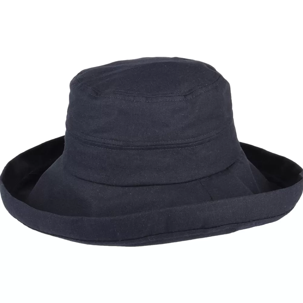 Petite Tailles | Chapeaux Été^sur la tête Chapeau Été en Lin Pliable Lily bleu marine SUR LA TÊTE