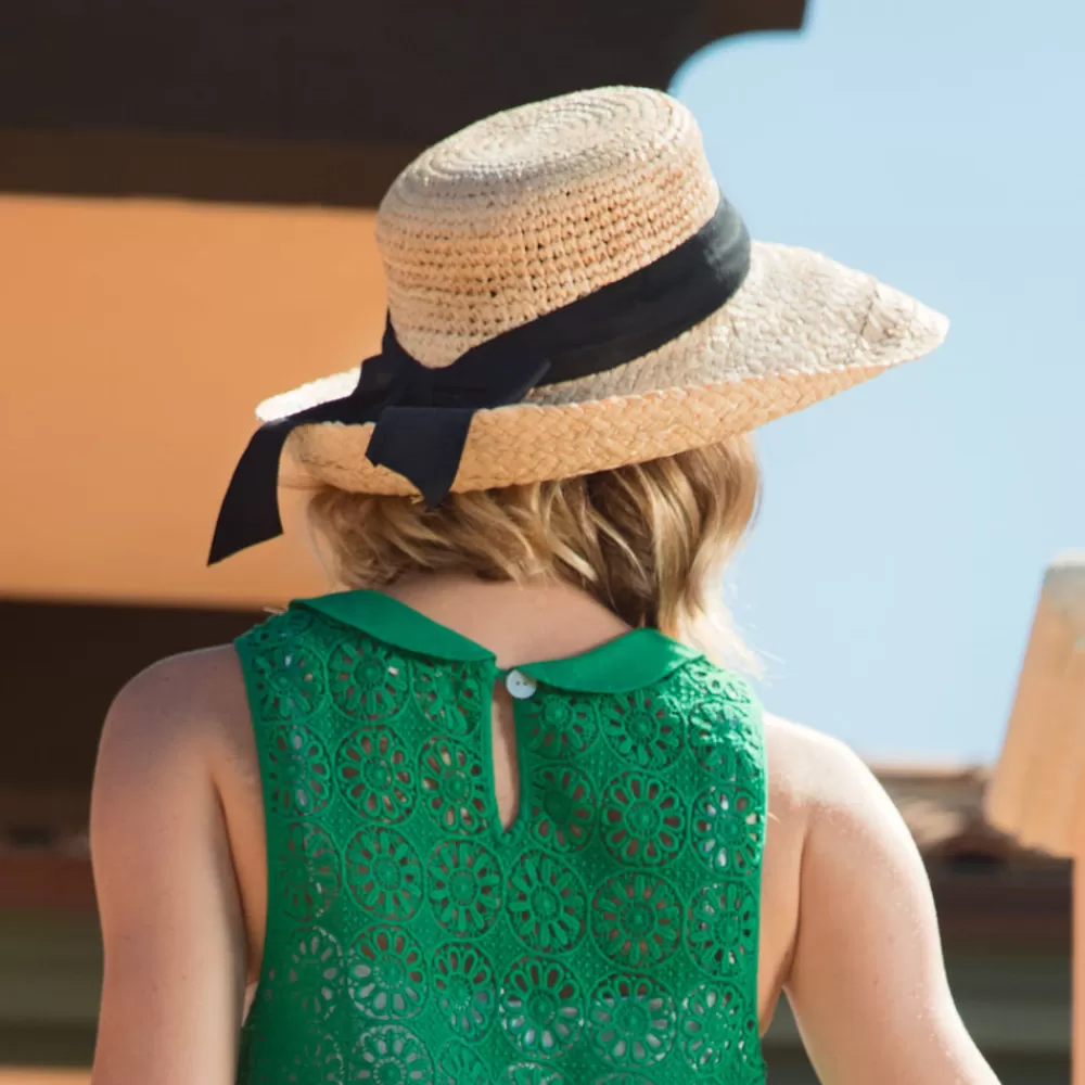Chapeaux De Paille | Chapeaux Été^Scala Chapeau Été en Paille Raphia Bio Crochetée naturel Bandeau noir