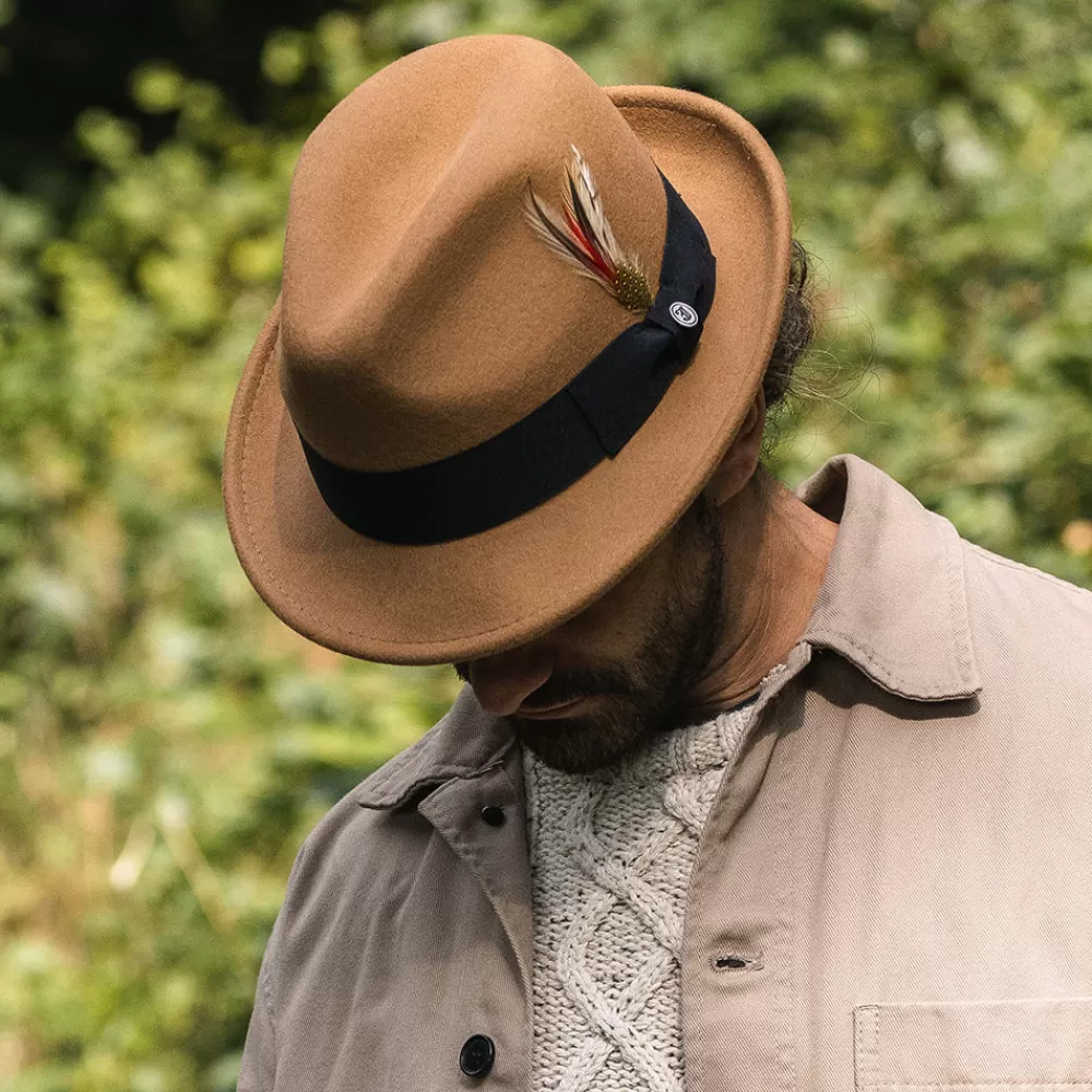 Chapeaux Trilby | Chapeaux Fedora^Jaxon & James Chapeau Trilby Déformable Blues noix de pécan JAXON & JAMES