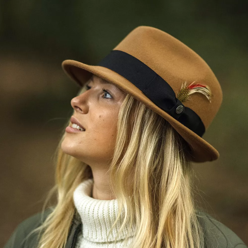 Chapeaux Trilby | Chapeaux Fedora^Jaxon & James Chapeau Trilby Déformable Blues noix de pécan JAXON & JAMES