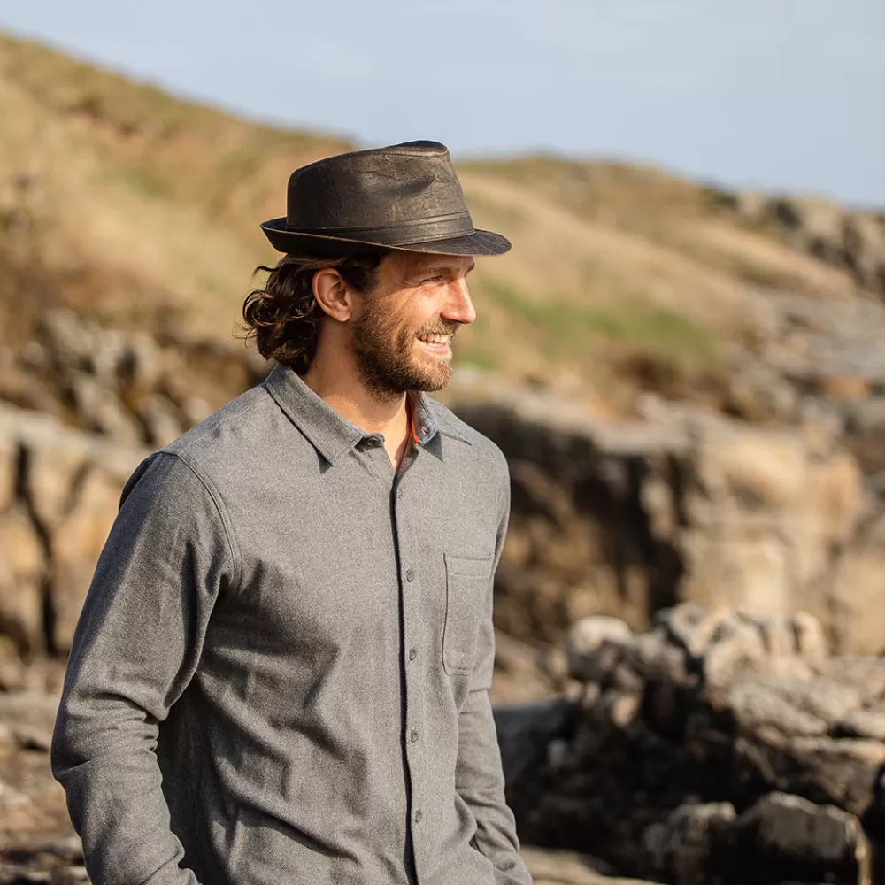 Chapeaux Trilby | Chapeaux Fedora^Jaxon & James Chapeau Trilby en Coton à Effet Usé marron JAXON & JAMES