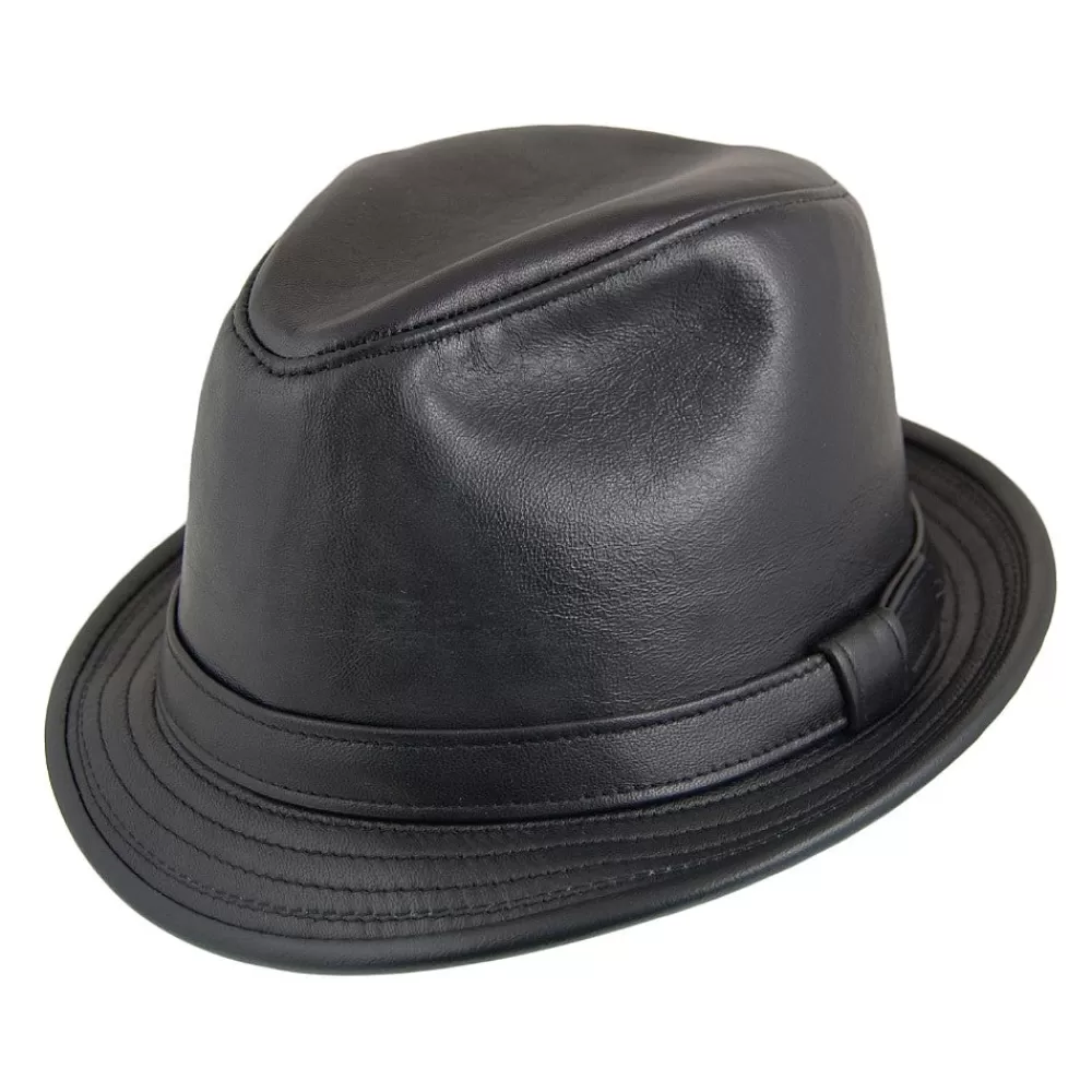 Chapeaux Trilby | Chapeaux Fedora^New York Hat Company Chapeau Trilby en Cuir noir NEW YORK HAT CO.