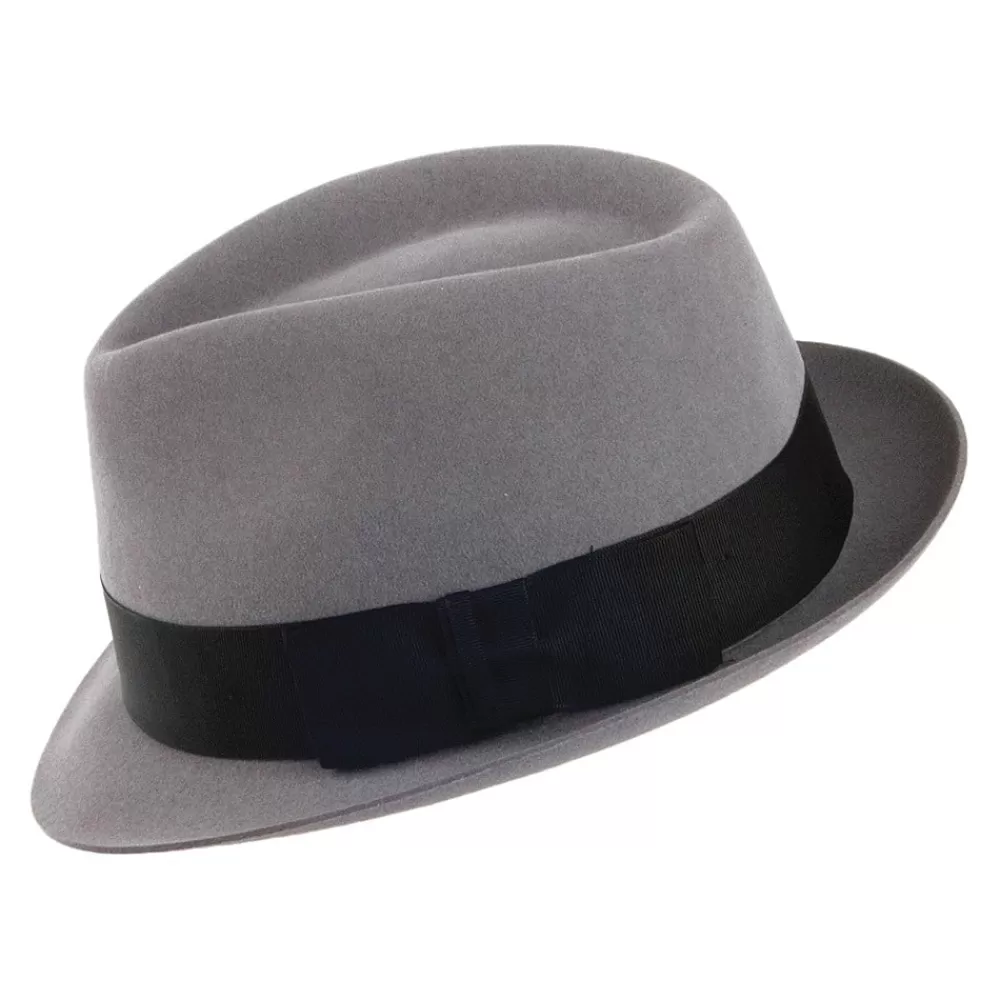 Chapeaux Fedora | Chapeaux Trilby^Christys Chapeau Trilby en Fourrure Feutrée Pinch Vegas gris clair