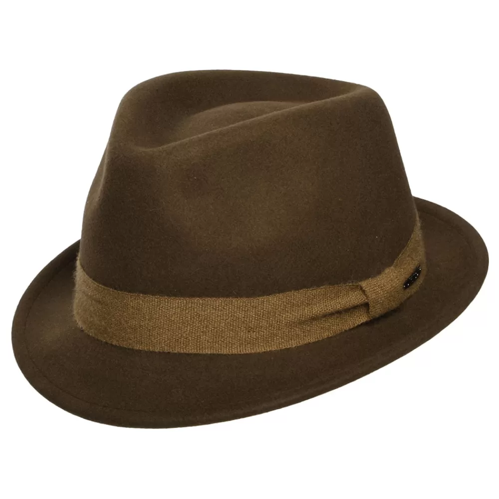 Chapeaux Trilby | Chapeaux Fedora^Stetson Chapeau Trilby en Laine Feutrée et Cachemire Guilford Player marron