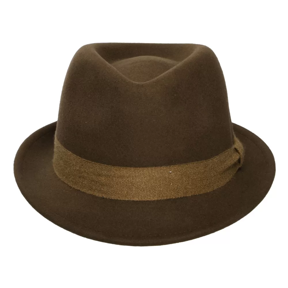Chapeaux Trilby | Chapeaux Fedora^Stetson Chapeau Trilby en Laine Feutrée et Cachemire Guilford Player marron