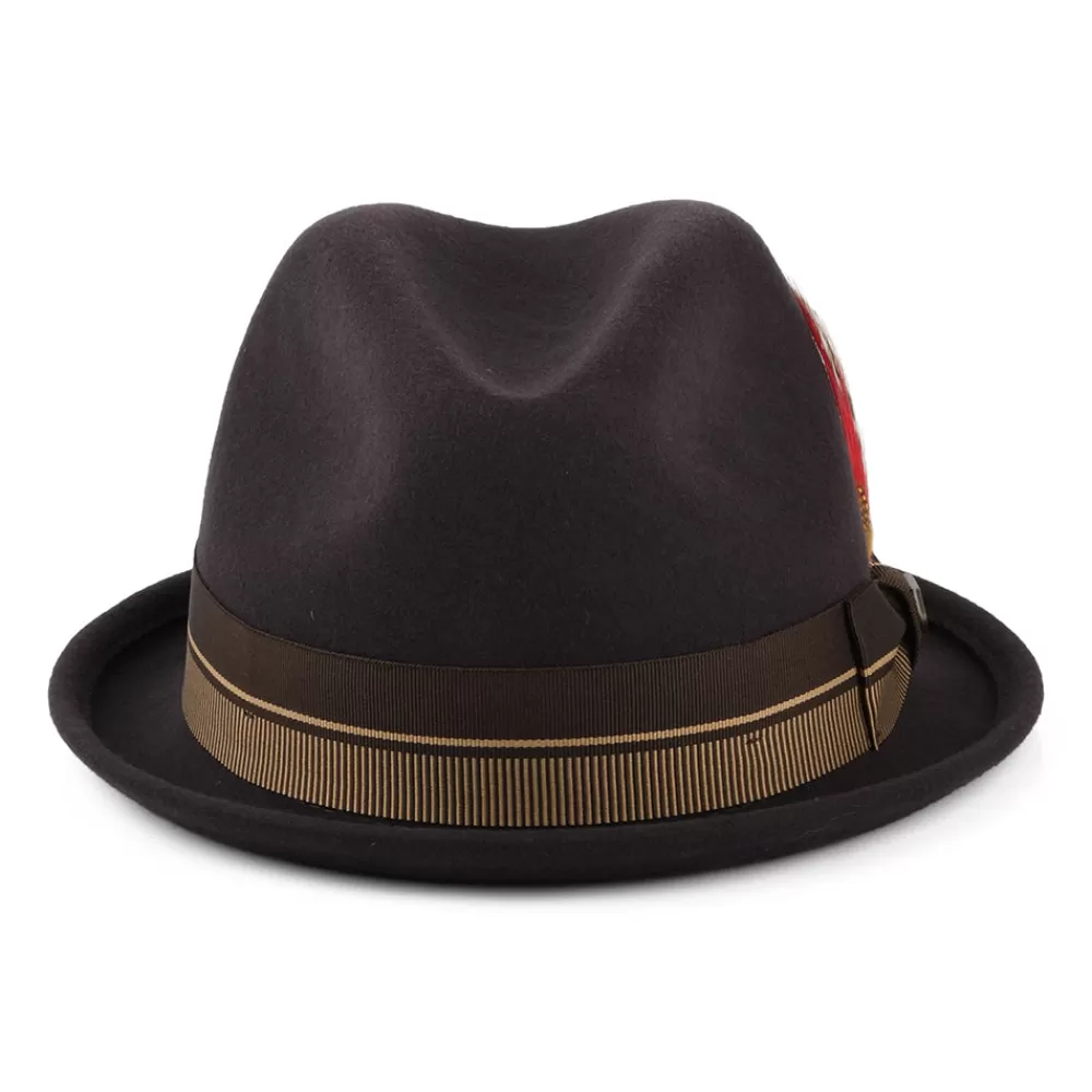 Chapeaux Trilby | Chapeaux Fedora^Brixton Chapeau Trilby en Laine Feutrée Gain 20ème Anniversaire chocolat