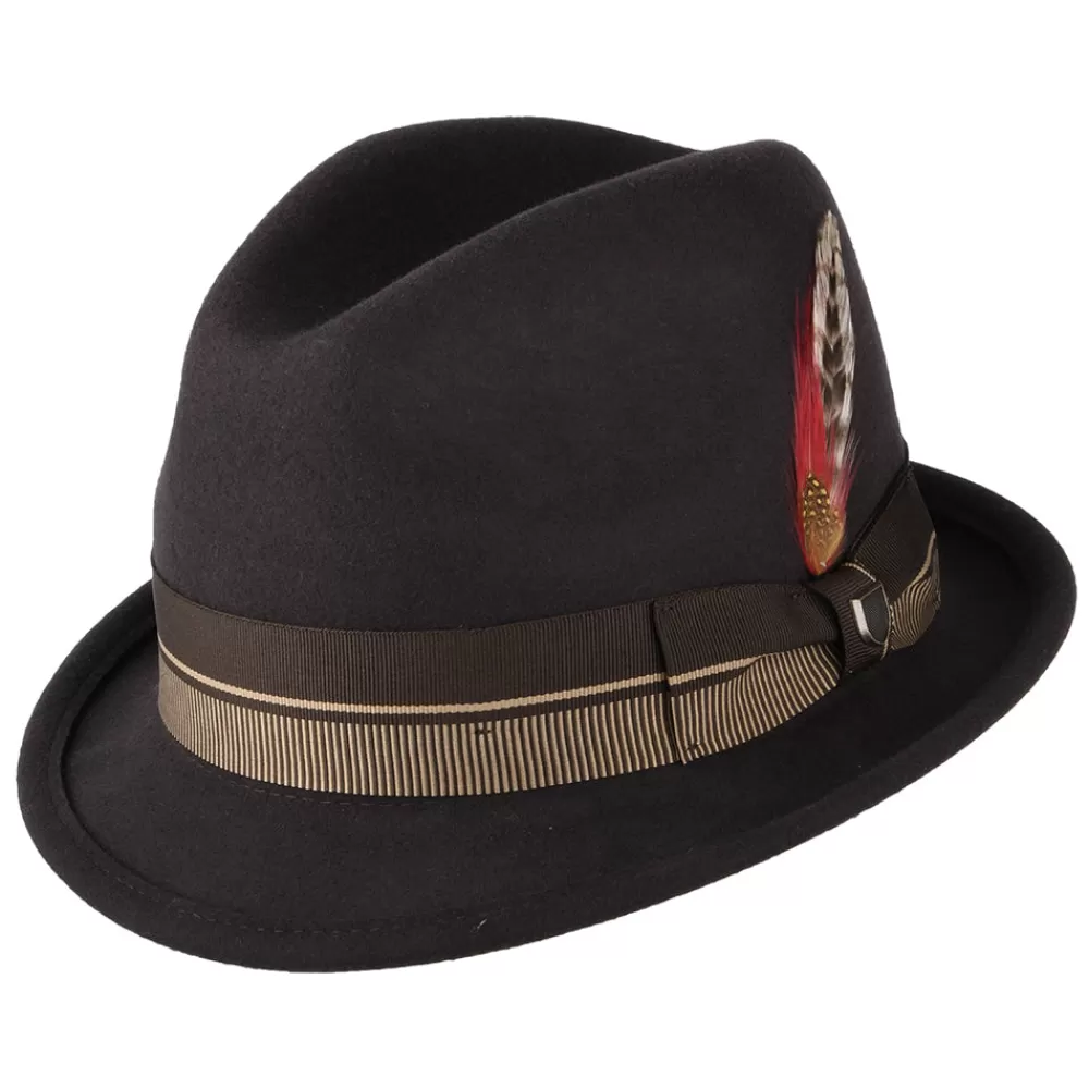 Chapeaux Trilby | Chapeaux Fedora^Brixton Chapeau Trilby en Laine Feutrée Gain 20ème Anniversaire chocolat