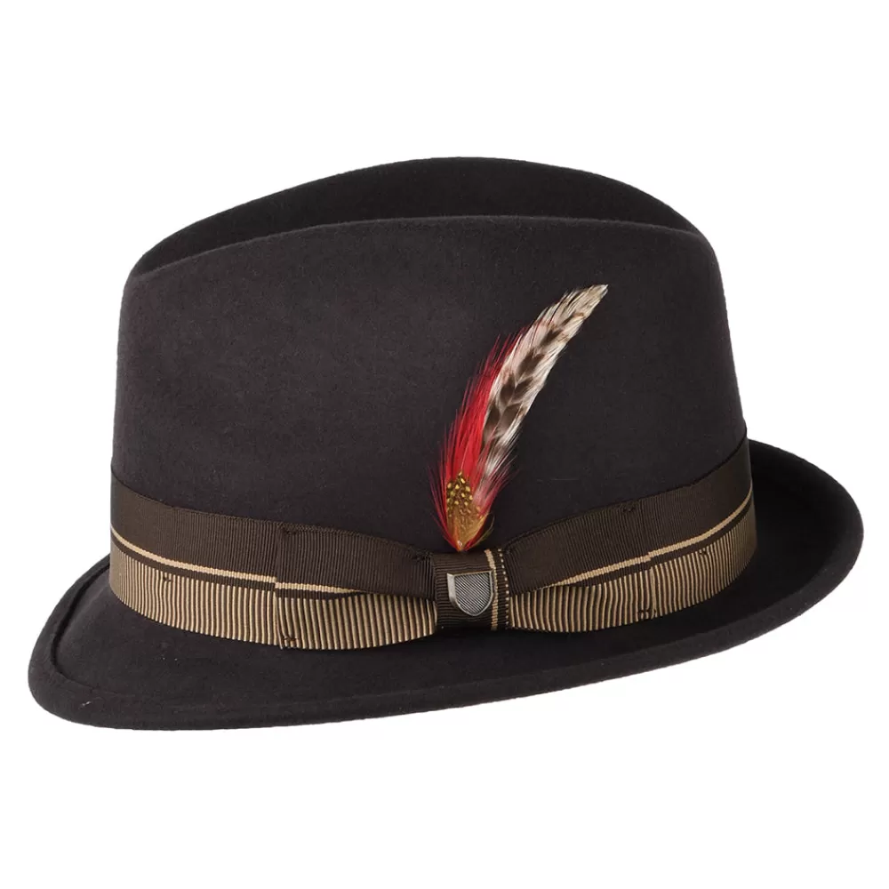 Chapeaux Trilby | Chapeaux Fedora^Brixton Chapeau Trilby en Laine Feutrée Gain 20ème Anniversaire chocolat