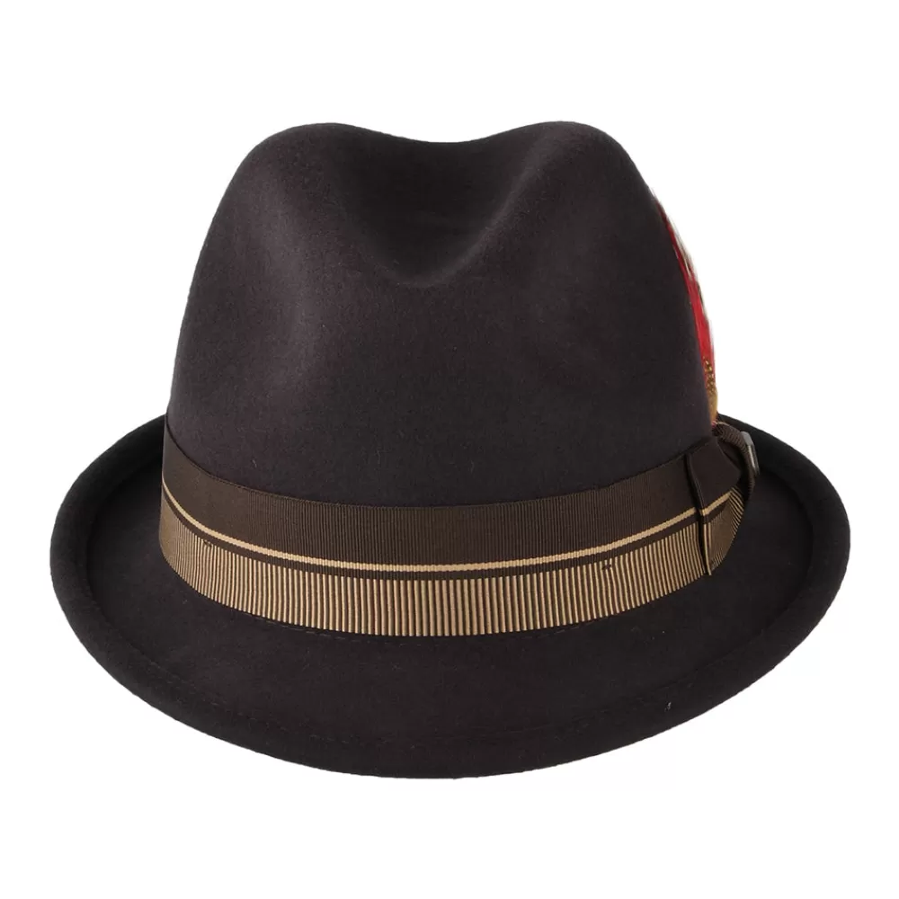 Chapeaux Trilby | Chapeaux Fedora^Brixton Chapeau Trilby en Laine Feutrée Gain 20ème Anniversaire chocolat