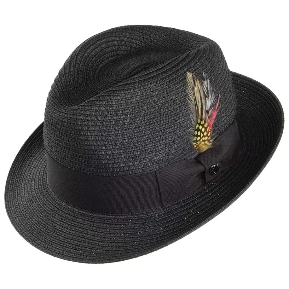 Chapeaux Trilby | Chapeaux Fedora^Jaxon & James Chapeau Trilby en Paille Pinch Crown noir JAXON & JAMES