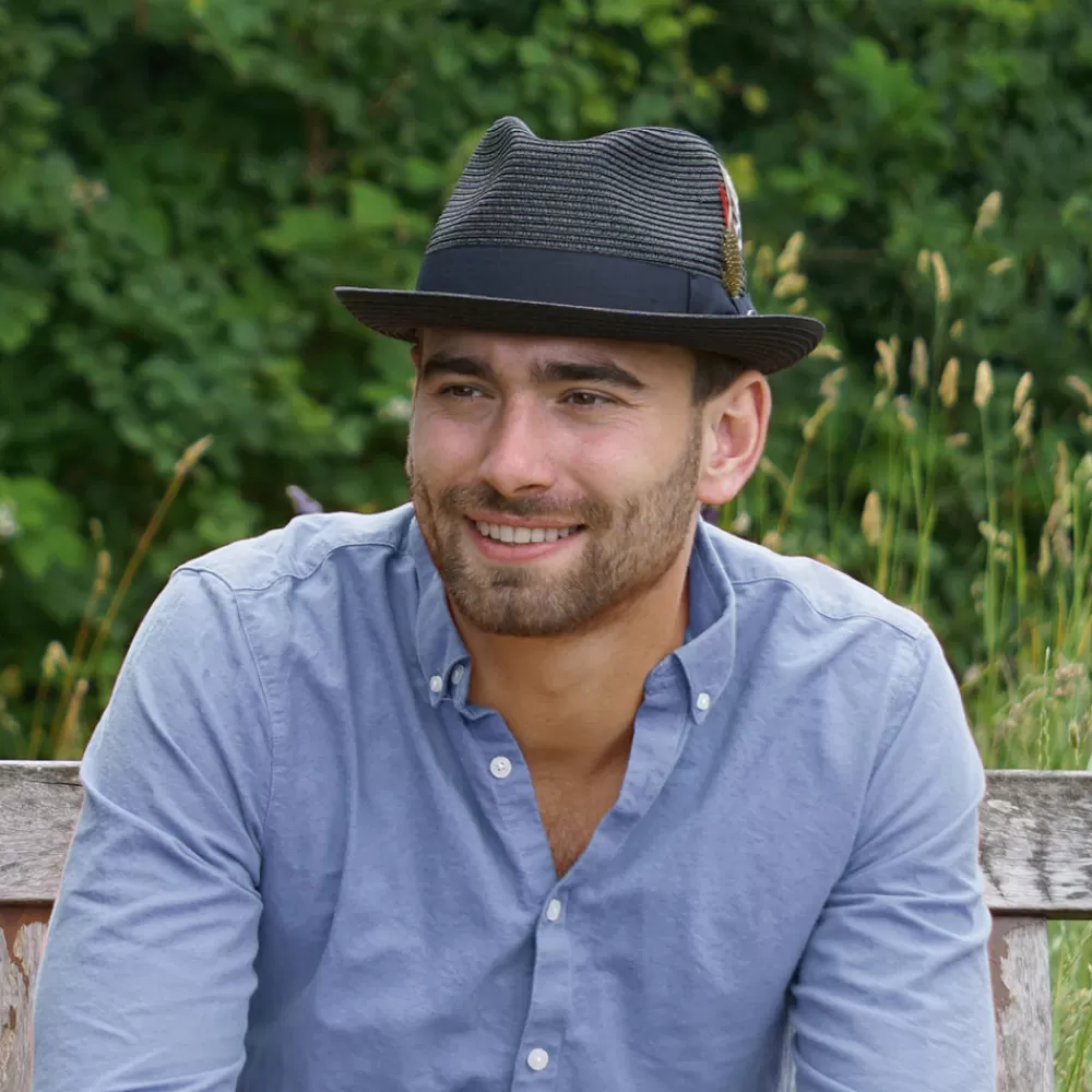 Chapeaux Trilby | Chapeaux Fedora^Jaxon & James Chapeau Trilby en Paille Pinch Crown noir JAXON & JAMES