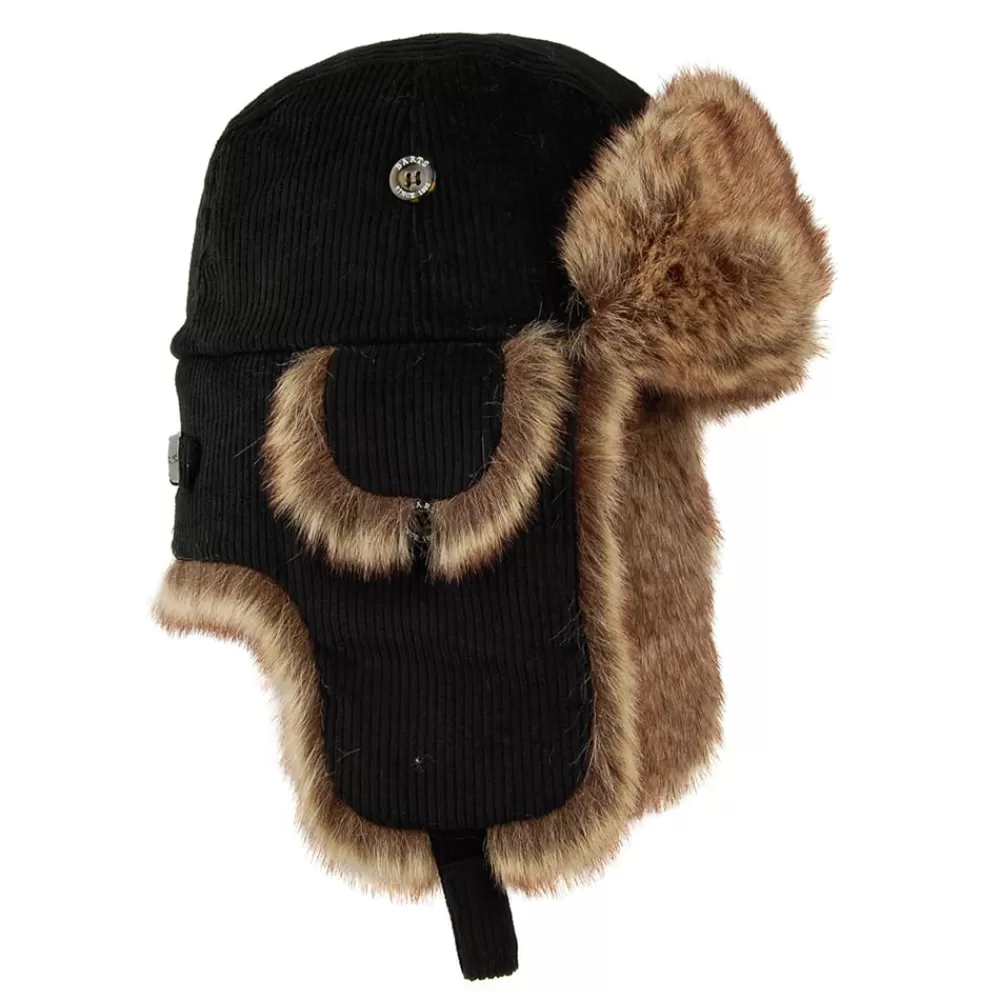 Fausse Fourrure | Chapeaux Hiver^Barts Chapka Bomber en Velours Côtelé et Fausse Fourrure noir