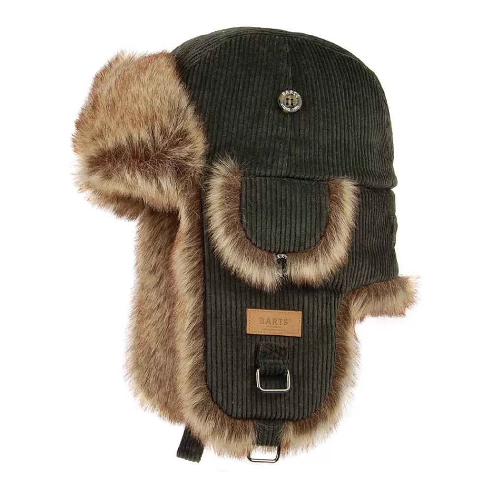 Fausse Fourrure | Chapeaux Hiver^Barts Chapka Bomber en Velours Côtelé et Fausse Fourrure vert militaire