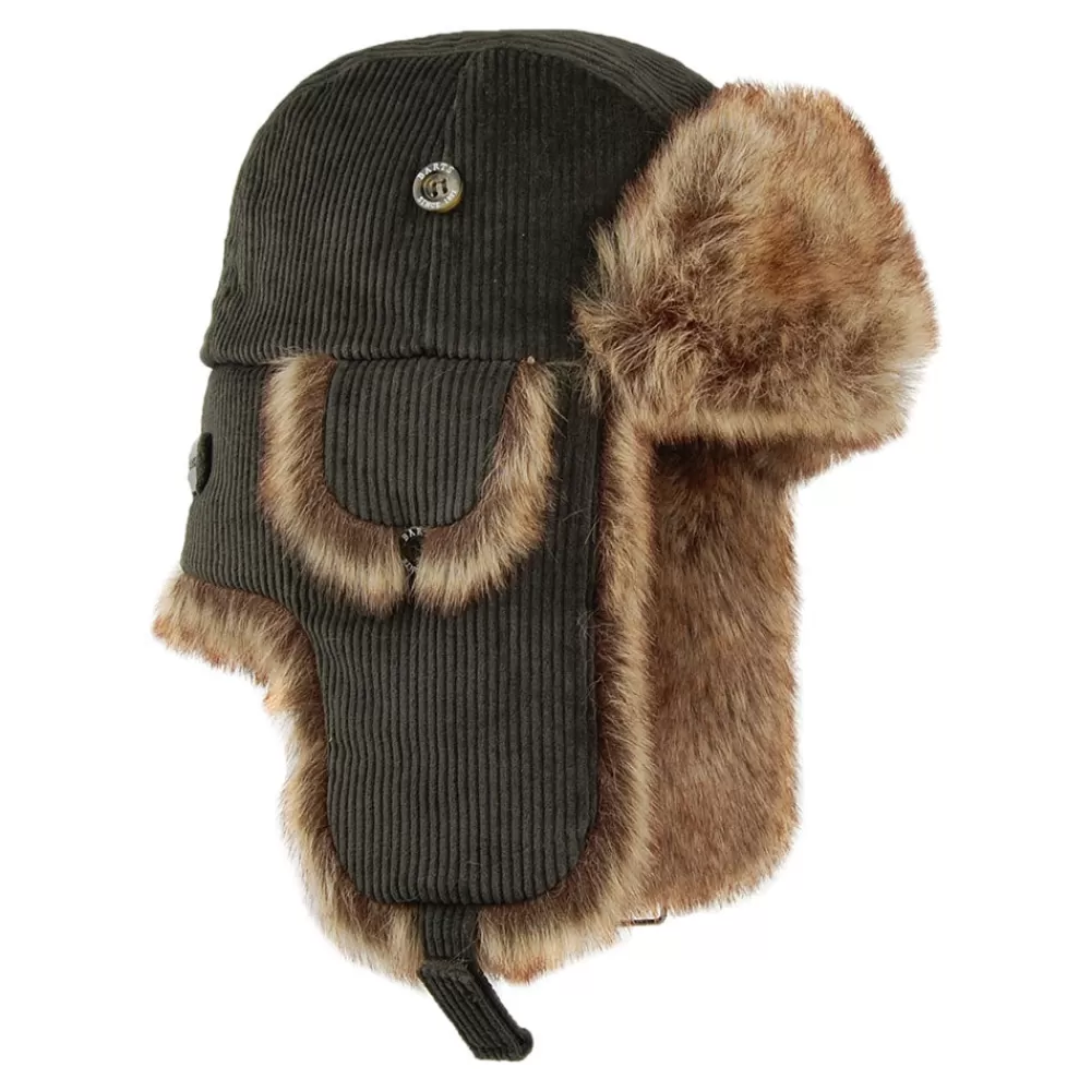 Fausse Fourrure | Chapeaux Hiver^Barts Chapka Bomber en Velours Côtelé et Fausse Fourrure vert militaire